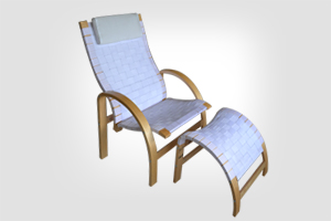 A1024 Jessi chair with footstool white