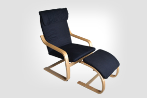 A1030-A Pksbo MF Chair with  footstool black